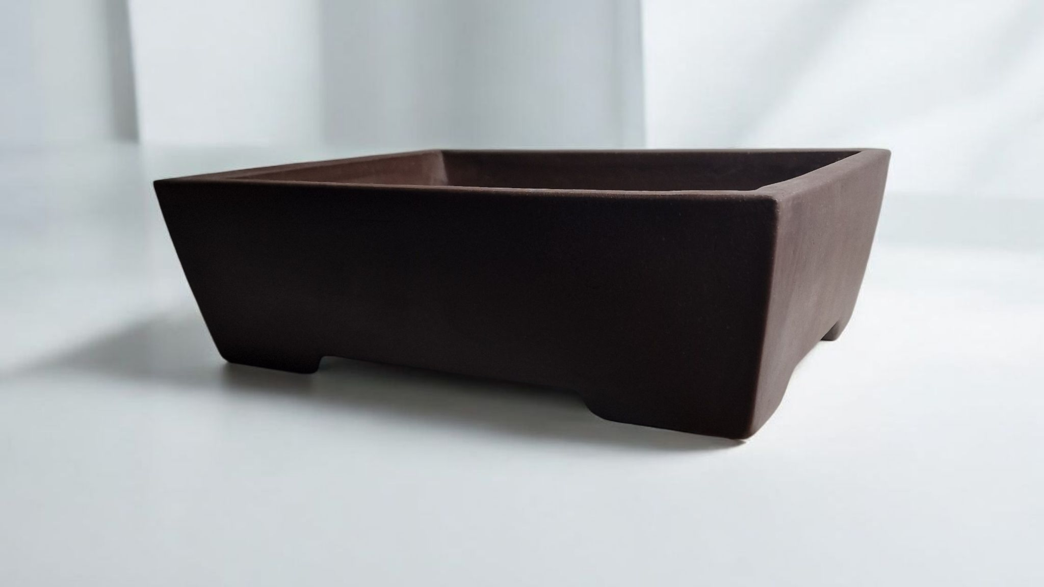 Unglazed rectangular bonsai pot Large No. 1