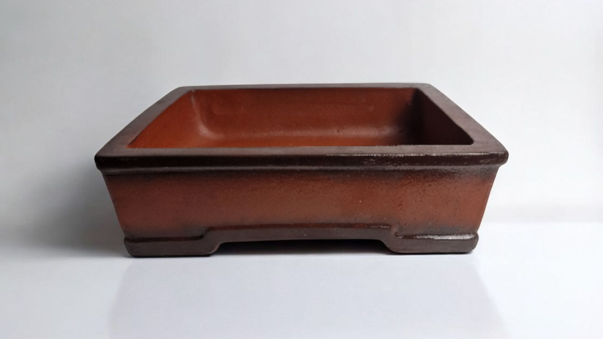 Unglazed rectangular bonsai pot Large No. 2