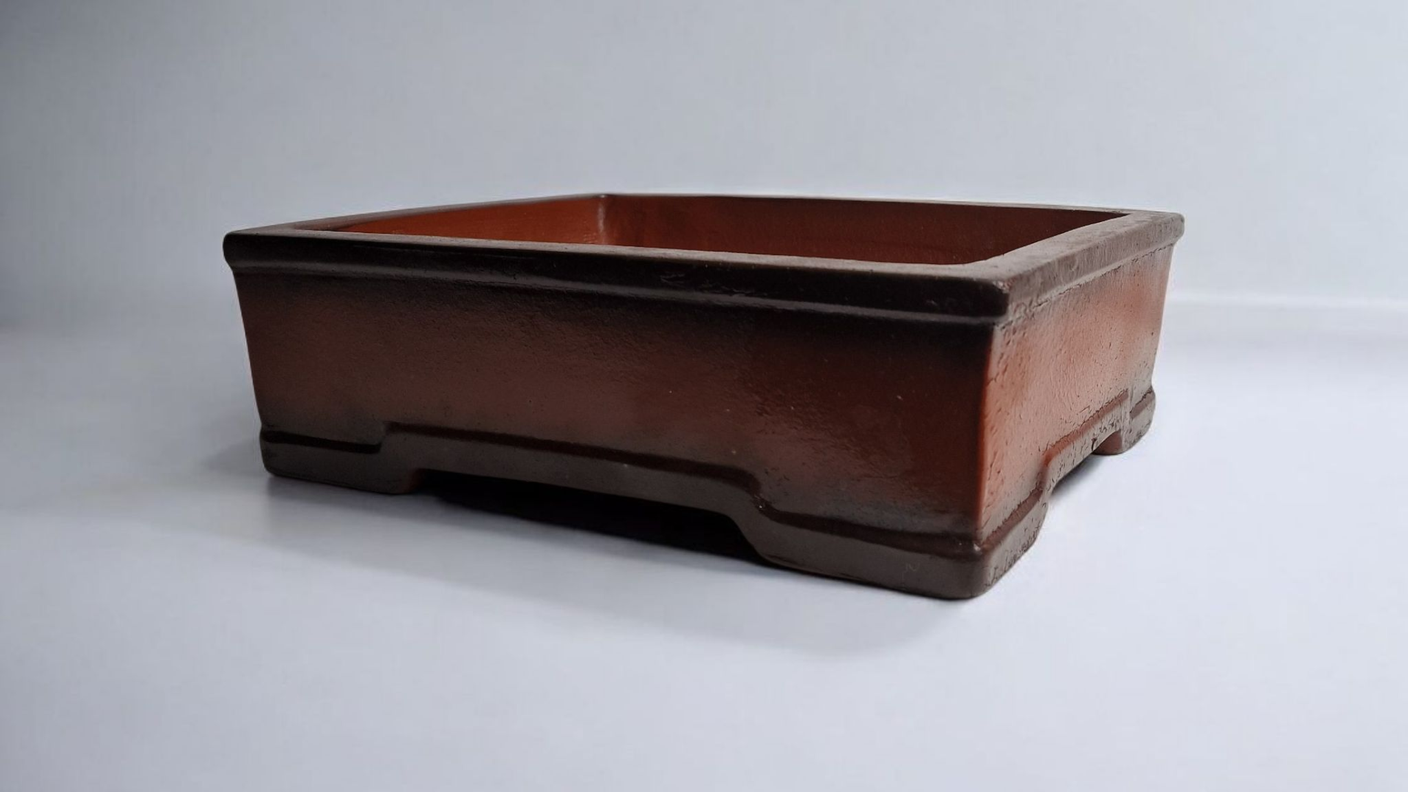 Unglazed rectangular bonsai pot Large No. 2