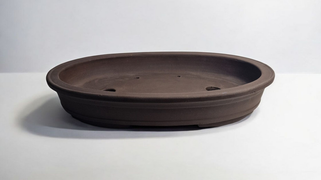 Oval unglazed bonsai pot Small No. 1