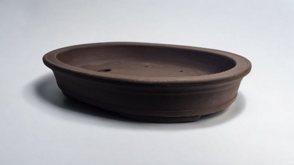 Oval unglazed bonsai pot Small No. 1