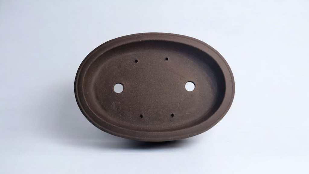 Oval unglazed bonsai pot Small No. 1
