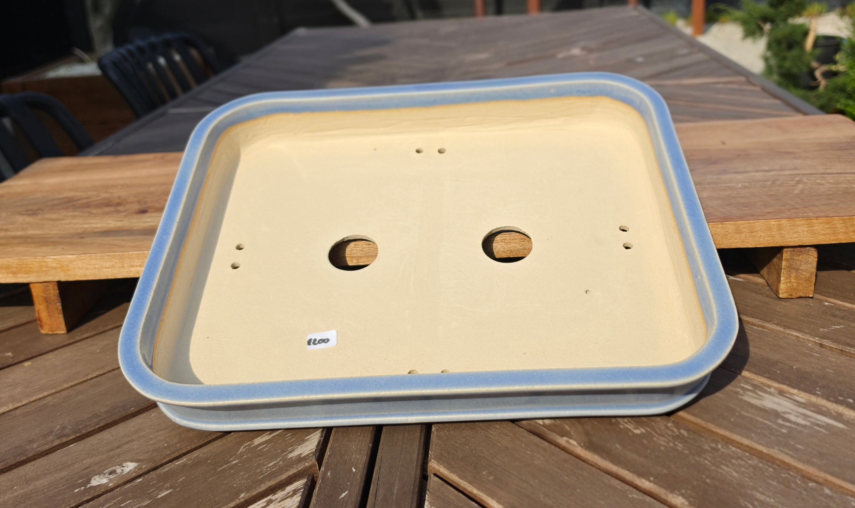 Greg Ceramics Rechthoekige Blauwe Bonsai Pot: Handgemaakt, Eigentijds, Professioneel
