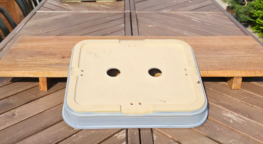 Greg Ceramics Rechthoekige Blauwe Bonsai Pot: Handgemaakt, Eigentijds, Professioneel