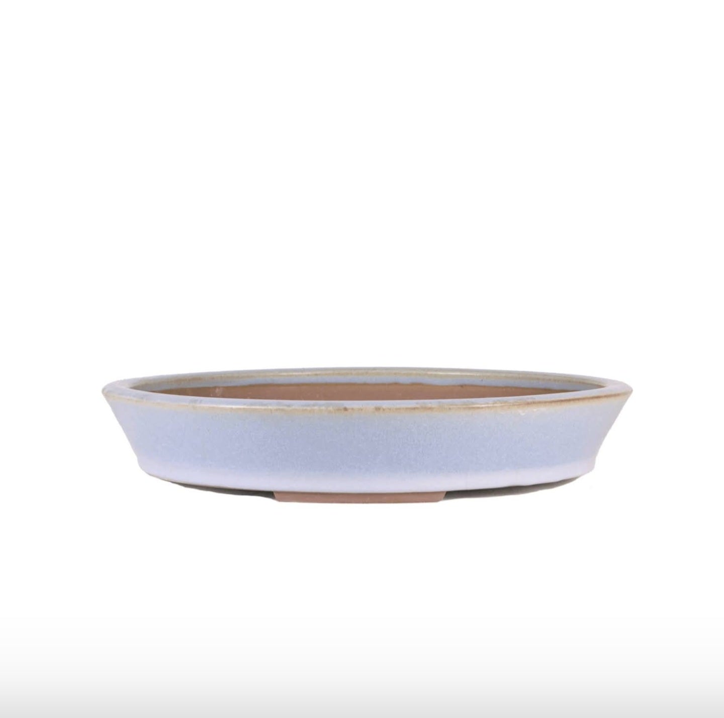Tokoname Yamaaki lichtblauwe ronde Bonsai Pot: Handgemaakt, Zeldzaam, Japans