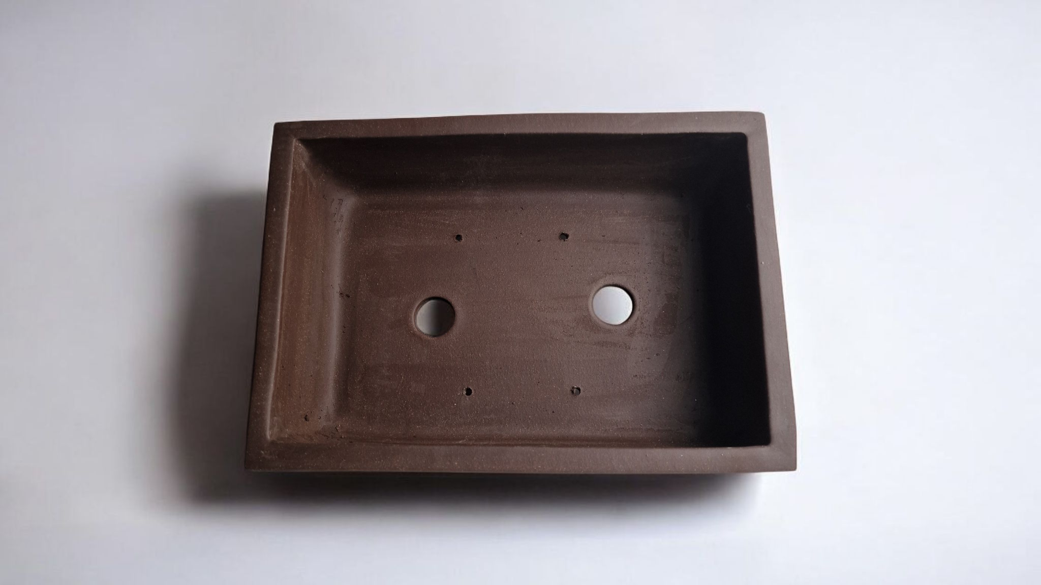 Unglazed rectangular bonsai pot Large No. 1
