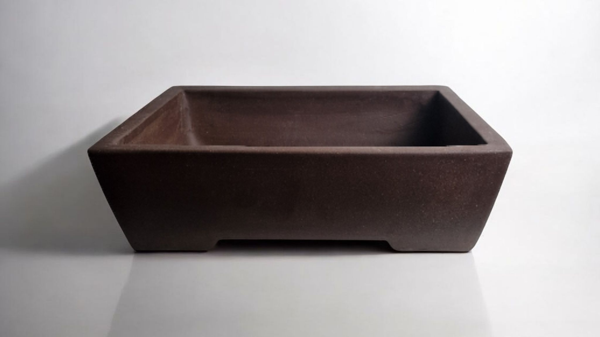 Unglazed rectangular bonsai pot Large No. 1